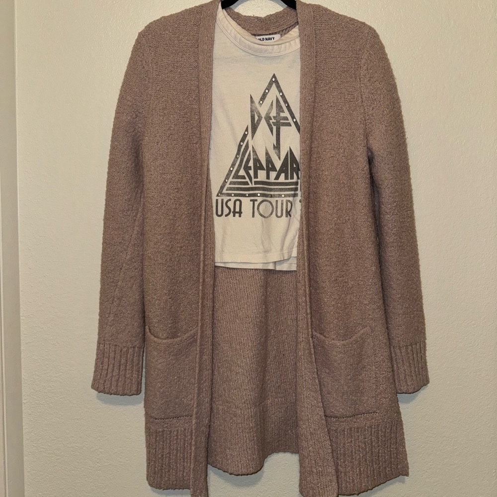 Dusty rose long cardigan